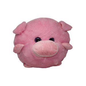 Circus Circus Prize 22"× 22" Round Pink Pig Purple Eyes Plush Stuffed Toy